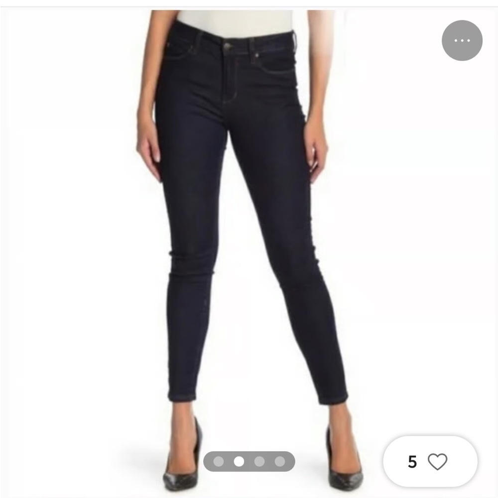 TAHARI KELLY classic skinny black jeans mid rise stretchy slight distress 8 - 29